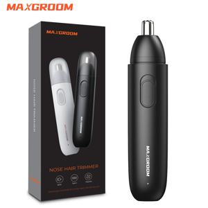 MAXGROOM 남성용 코 헤어 트리머, 충전식 360 회전 듀얼 블레이드 전기 면도기, 눈썹 코 헤어 트리머, 무통 안전