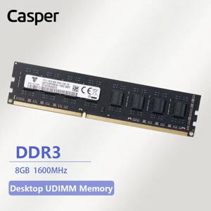 캐스퍼 데스크탑 컴퓨터, DDR3 램 메모리 모듈, PC 메모리, 8GB, 1600MHz RAM, 넓은 호환성, 게임 사무실, 부드럽게 작동 (검정색)