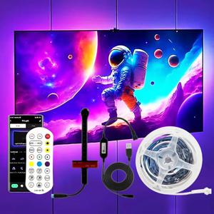 스마트 TV LED 조명 스트립, 카메라 화면 동기화, 5V USB 5M 3.8M RGB LED 조명 스트립, 앱 제어, 앰비라이트 TV 백라이트