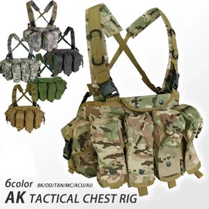 AK 체스트리그 AK 47 Molle 탄창 캐리어 파우치, 야외 스포츠 액세서리, 훈련 사냥 조끼