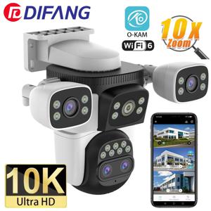 야외 방수 보안 CCTV, PTZ 자동 추적, 10K 10X 광학 줌, WiFi6 카메라, 20MP, 4 개 화면, 6K 듀얼 렌즈