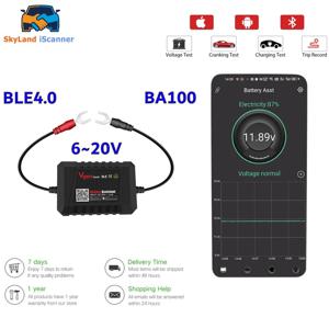 오리지널 Vgate BA100 자동차 배터리 테스터, 12V 모니터, 블루투스 4.0 배터리 어시스턴트, 안드로이드 및 IOS용 자동 분석기 테스터