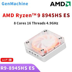 Genmachine AMD Ryzen9 R9 8945HS ES 미니 PC, 윈도우 11, 8 코어, 16 스레드, DDR5, 4800Mhz, 256, 512GB, M.2, WIFI6, BT5.2, 데스크탑 PC 게임