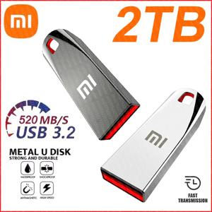 샤오미 금속 플래시 드라이브, USB 3.2 초고속 펜드라이브, 휴대용 USB 드라이브, 방수 메모리, USB 플래시 디스크, 2TB, 1TB, 512GB