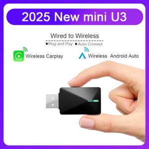 2025 무선 카플레이 어댑터 및 안드로이드 자동 스마트 USB 어댑터, 플러그 앤 플레이, 마쓰다 하발 기아 볼보 아우디 폭스바겐용, 2 인 1, 신제품