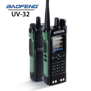 Baofeng UV-32 멀티 밴드 GPS 블루투스 앱 프로그램, FM 에어 밴드 워키토키, 2.0 인치 HD 디스플레이, 2200mAh USB-C 충전 배터리, 10W