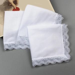 포켓 손수건 레이스 가장자리 Hankies 10x10inch 대형 두건 고 흡수성 포켓 타올 땀 흡수 X4YC