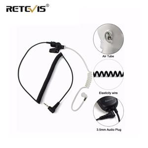 Retevis-3.5mm 오디오 플러그, 어쿠스틱 튜브 이어피스 포함, 수신기 전용 헤드셋, 모토로라 워키토키/스피커 마이크 C9049A 용