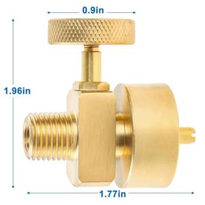 황동 1LB 프로판 가스 처리 실린더 병 어댑터 밸브, 1/4 