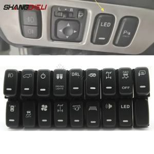 Mitsubishi Pajero V73 V93 Lancer Outlander ASX L200 용 1Pc 빨간색 LED 키 스위치 안개등 주간 주행 DRL 전원 스위치 버튼
