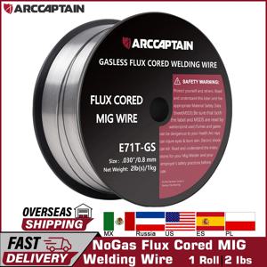 ARCCAPTAIN 용접 와이어 가스리스 플럭스 코어 0.8, 0.9mm, 1 롤, 1 kg E71T-GS, MIG 용접기, MIG 납땜용 액세서리