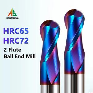 HRC65 HRC70 고경도 볼 노즈 엔드밀, 텅스텐 카바이드 커터, CNC 라우터 비트 밀링 도구, R0.5 6mm 8mm 10mm 12mm 금속