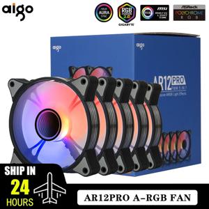 Aigo AR12PRO 컴퓨터 케이스 팬 Ventoinha PC 무제한 공간 120mm RGB 팬 4pin PWM CPU 냉각 팬 3pin5v Argb 12cm Ventilador