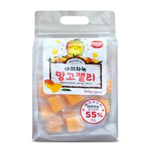 태국 마하차녹 망고퓨레 55% 젤리 200g  / 개별포장 어린이집 유치원 간식 달콤한 제리 젤리 구미 애플망고 골드망고 망고 올가닉