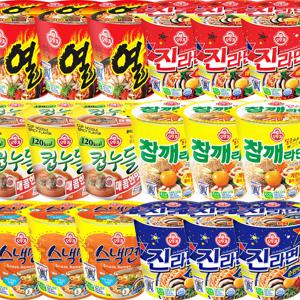 오뚜기 컵라면 18개 모음(진라면 순한맛+진라면 매운맛+참깨라면+열라면+스낵면+컵누들 매콤한 맛)×3개