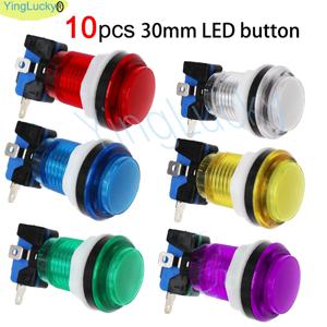 아케이드 푸시 단추 교체용 아케이드 LED 단추, 아케이드 DIY 키트 부품, 마이크로 스위치, 12V, 30mm 보톤 아케이드, 10 개