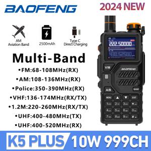 Baofeng K5PLUS 10W 아마추어 라디오, 136-174/220-260/400-520MHz, 멀티 밴드, 999CH, 2500mAh, 양방향 라디오