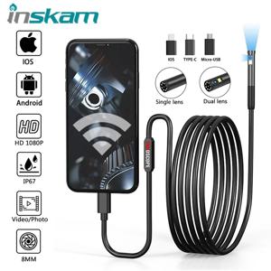 INSKAM 내시경 검사 카메라, 마이크로 USB, C타입 미니 검사 카메라, IOS 아이폰 방수 파이프라인 보어스코프, 3 in 1