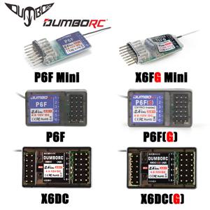 DUMBORC X6FG 미니 P6FG P6F X6DC X6DCG 2.4G 6CH 자이로 리시버, X6 X4 송신기 리모컨, RC 자동차 보트 LED 조명