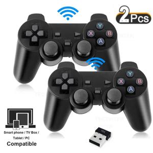 안드로이드 전화/PC/PS3/TV 박스용 2.4Ghz 무선 게임패드, 비디오 게임 콘솔 게임 컨트롤러, USB 조이스틱, 어린이 선물, 2 개입