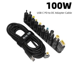 100W 타입 C Dc 전원 어댑터 잭 커넥터 USB 타입 C-범용 고속 충전 케이블 코드, 레노버 아수스 Hp 에이서 노트북용