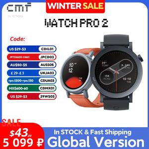 글로벌 버전 CMF by Nothing Watch Pro 2, AMOLED 블루투스 5.3, BT 통화, AI 소음 감소, GPS 스마트워치, CMF Watch P, 1.32 인치