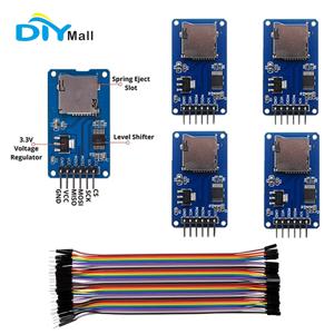 SD 카드 모듈 미니 TF 카드 리더 라이터 센서 + 40P 수-암 듀폰 케이블, Arduino Mega2560 나노 ESP32 용, 5 개