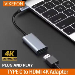 VIKEFON C 타입 HDMI 4K 어댑터, USB C USB 3.1 수-HDTV 암 컨버터 케이블, 낮은 대기 시간, 노트북 태블릿 TV 맥북용