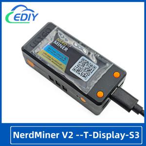 BTC Bitcoin Nerd Miner v2.0 Crypto 솔로 복권 Nerdminer LCD 디스플레이 T-Display-S3, 쉘 포함