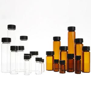 20 개/몫 3ml 5ml 10ml 15ml 20ml 30ml 40ml 50ml (투명/브라운) 유리 씰 병 시약 샘플 병 플라스틱 뚜껑 스크류 캡