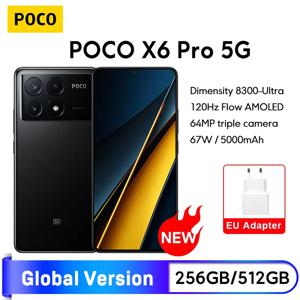 글로벌 버전 포코 X6 프로 5G 스마트폰, 치수 8300 울트라 120Hz 아몰레드 64MP 카메라, 67W 충전, 5000mAh 배터리 NFC