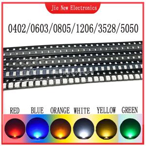 600pcs = 6 색 x 100pcs 5050 5730 1210 1206 0805 0603 SMD LED 다이오드 키트, 레드/그린/블루/화이트/옐로우/오렌지