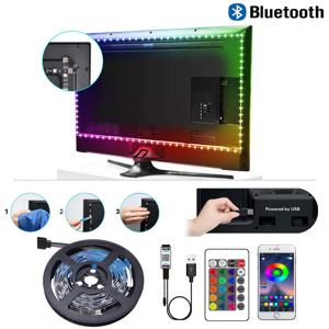 LED 스트립 조명 2835 5050 USB 블루투스 유연한 램프 테이프, 3 키 사운드 센서, RGB 리본, 1M 2M 3M 4M DC5V 장식 TV 백라이트