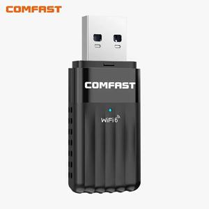 COMFAST USB 와이파이 블루투스 어댑터, AX900 와이파이 6 어댑터, 프리 드라이브 2.4G 및 5GHz 900Mbps 와이파이 어댑터, BT5.3 Win10/11 WPA3 WiFi6