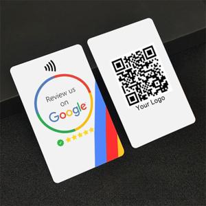 PVC 플라스틱 NFC 태그 전자 명함, NFC 칩, 구글 검토 카드, Ntag215, 216, 10 개