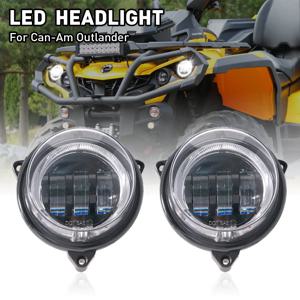 Can-Am Outlander 500 650 800 850 1000 XMR STD XT XT-P 2012-2022 용 헤일로 링 DRL 포함 한 쌍 LED 로우 빔 헤드라이트