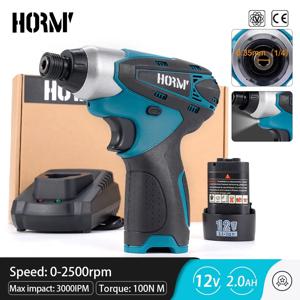 Hormy 컴팩트 전기 스크루 드라이버, 무선 임팩트 스크루 드라이버 모터, Makita 10.8V 배터리와 호환, 2500RPM 100N.m, 12V