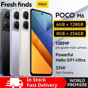 POCO M6 스마트폰 글로벌 버전, NFC MediaTek Helio G91-Ultra, 6.79 인치, 90Hz FHD + 디스플레이, 33W 고속 충전, 월드 프리미어