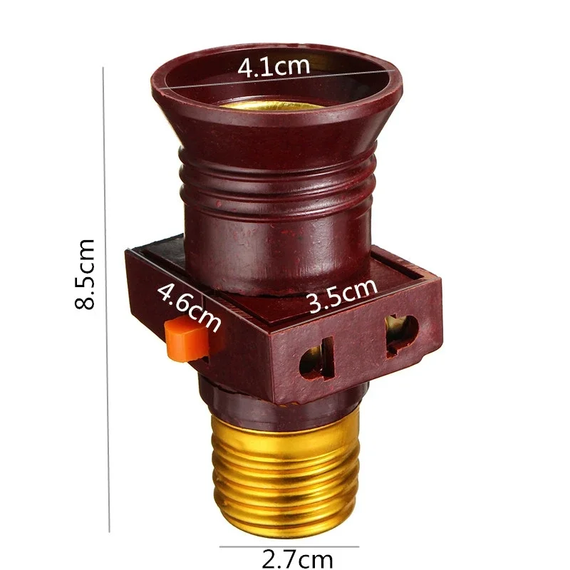 스위치 램프 소켓 LED 전구 어댑터, 111V- 240V E27 나사 전구 거치대 변환, 1 개