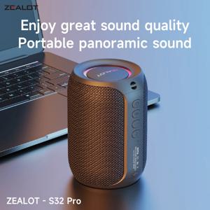 Zealot S32 Pro 블루투스 무선 야외 휴대용 서브우퍼 스피커, 방수 IPX 6, 무선 스피커, 듀얼 페어링, 3000mAh B