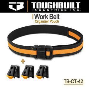 ToughBuilt 전문가용 TB-CT-42 작업 벨트, 스틸 버클, 헤비 듀티 버클, 허리 가방 클립 테크 허브용 백 지지대