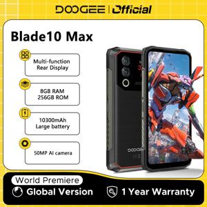 DOOGEE Blade10 Max 견고한 휴대폰, 후면 디스플레이, 50MP AI 메인 카메라, 6.56 인치, 90Hz IPS 디스플레이, 8GB, 256GB, 1.54 인치, 10300mAh, 18W 충전