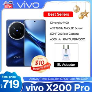 중국 버전 VIVO X200 PRO 5G 디멘션 9400 CPU, 6.78 인치 AMOLED 120HZ 스크린, 6000mAh 90W 플래시 충전기, OTA NFC 50MP 카메라