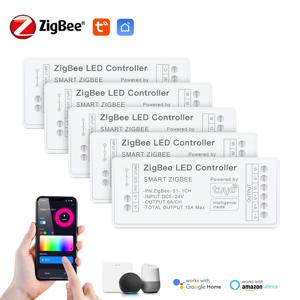 Zigbee 3.0 CCT RGBW RGB 컨트롤러 LED 스트립 조명 스위치, 조도 조절 와이파이 조광기, 투야 게이트웨이 HueBridge SmartThings 브리지 포함