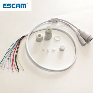 ESCAM CCTV IP POE 네트워크 와이파이 HD 카메라 PCB 모듈 비디오 전원, 내후성 POE 케이블, RJ45 여성 및 DC 남성 화이트