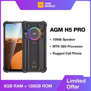 AGM H5 프로 견고한 Helio G85 스마트폰, 6.56 인치 HD +, 6GB + 128GB, 48MP 카메라, 7000mAh, NFC/IP68, 109dB 스피커 및 야간 투시경