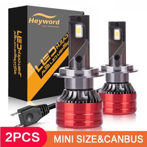 Heyword 2Pcs 자동차 헤드라이트 H4 H7 LED H11 9005 9006 H1 자동 전구, 160W 24000LM 조명 램프 6000K 12V Led 헤드라이트 전구