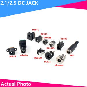 DC 전원 잭 소켓 커넥터, 암수 DC005 DC022 DC099 DC DC012 DC053A 플러그 소켓 너트 패널, 5.5x2.1mm, 3.5x1.3mm, 10 개, 5 개, 2 개