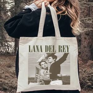 빈티지 Lana Del Rey Ldr 항해 그래픽 캔버스 토트 숄더 쇼퍼 백, 보관 여행 가방, 핸드백 및 쇼핑 선물 가방, 1 개