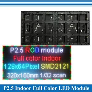 실내 1/32 스캔 풀 컬러 LED 디스플레이 패널 모듈, SMD P2.5, 320x160mm, 128x64 픽셀, 3in 1